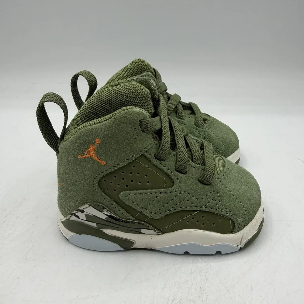 Nike Air Jordan MVP Shoes Toddler Sz 2 C Olive/Sail Jumpman Sneakers DZ5576-300